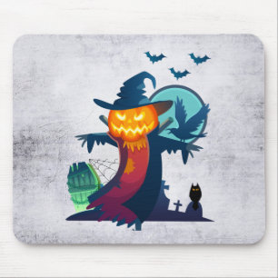 Halloween-Skelett mit Fledermauskeule Mousepad