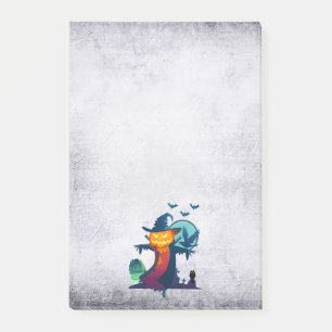 Halloween-Skelett mit Fledermauskeule Post-it Klebezettel