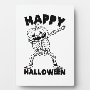 Halloween-Skelett mit Kürbis - Frohes Halloween Fotoplatte