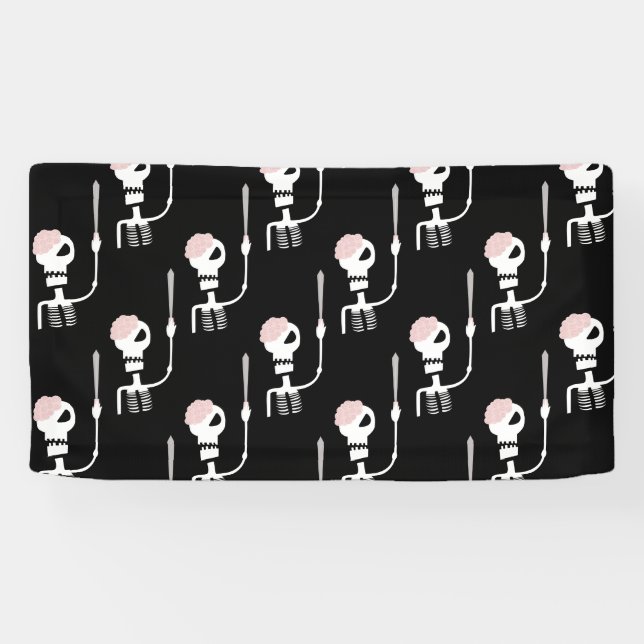 Halloween-Skelett mit Schwert Banner (Horizontal)