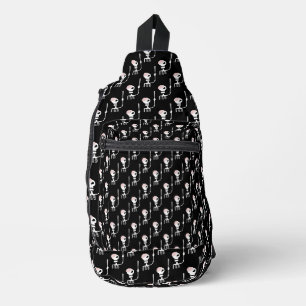 Halloween-Skelett mit Schwert Crossbody Bag