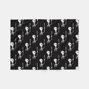 Halloween-Skelett mit Schwert Fleecedecke