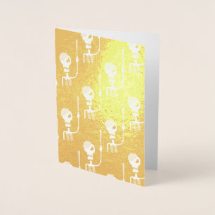 Halloween-Skelett mit Schwert Folienkarte
