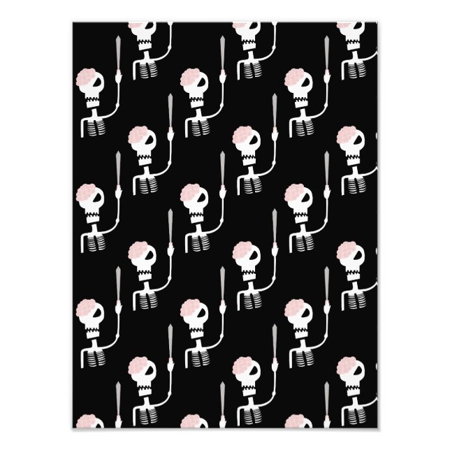 Halloween-Skelett mit Schwert Fotodruck (Vorne)