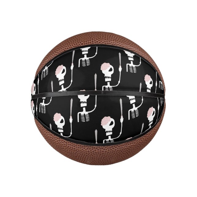 Halloween-Skelett mit Schwert Mini Basketball (Vorderseite)