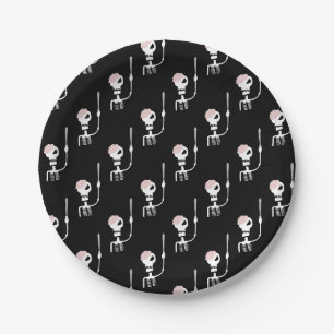 Halloween-Skelett mit Schwert Pappteller