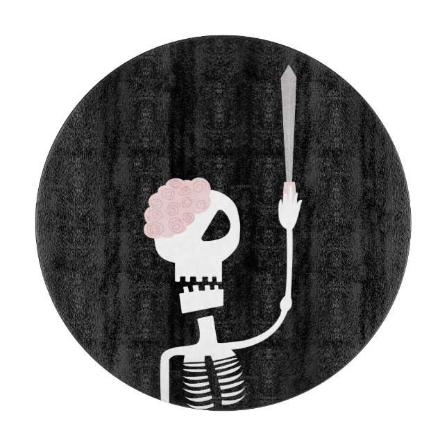 Halloween-Skelett mit Schwert Schneidebrett (Vorderseite)