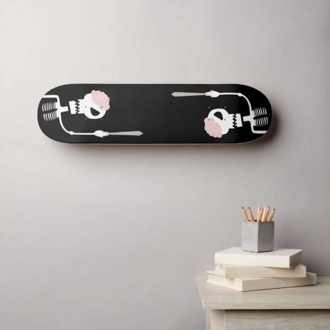 Halloween-Skelett mit Schwert Skateboard (Wandkunst (Horz))