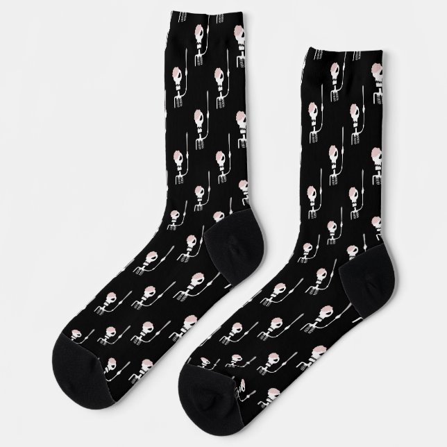 Halloween-Skelett mit Schwert Socken (Linkes Detail)