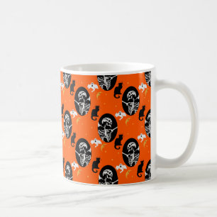 Halloween-Skelett-Muster Tasse