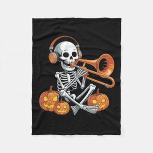 Halloween-Skelett-Posaune Posaunist Fleecedecke
