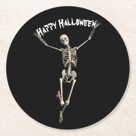 Halloween-Skelett Runder Pappuntersetzer