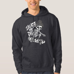 Halloween Skelett Skateboarder Art: Stilvoll Hoodie