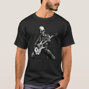 Halloween-Skelett spielt elektrische Rockgitarre S T-Shirt