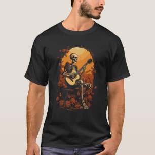 Halloween-Skelett spielt Gitarre Rockband Gruselig T-Shirt