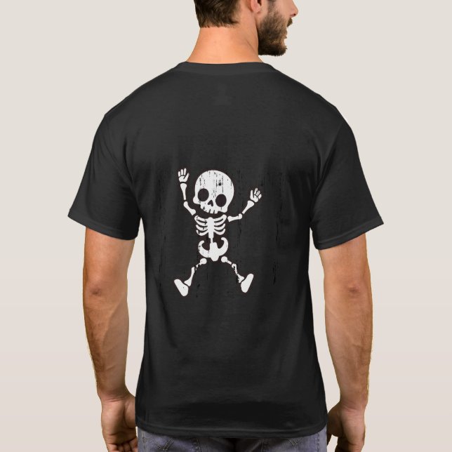 Halloween Skelett T - Shirt - Spooky Front (Rückseite)