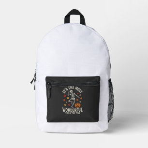Halloween-Skelett-Tanz-Kürbis-Herbst Bedruckter Rucksack