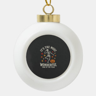 Halloween-Skelett-Tanz-Kürbis-Herbst Keramik Kugel-Ornament