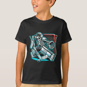 Halloween Skelett Torwart Hockey T-Shirt