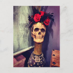 Halloween-Skelett-Totenkopf-Postkarte Postkarte