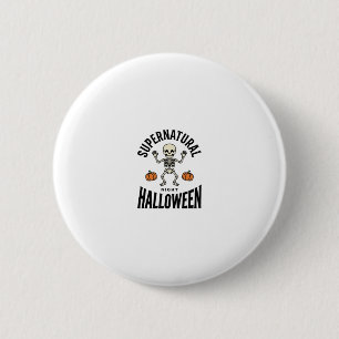 Halloween-Skelett Übernatürlich Lustig Vintage_1 Button
