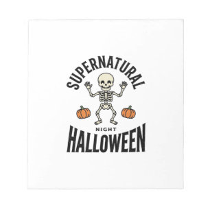 Halloween-Skelett Übernatürlich Lustig Vintage_1 Notizblock