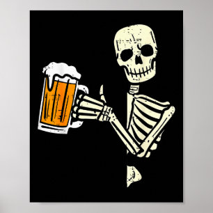 Halloween-Skelett-Vater Lustiger Fauler Totenkopf- Poster