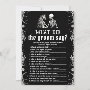 Halloween-Skelett Was sagte der Bräutigam? Spiel Einladung