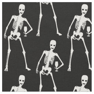 Halloween-Skelett-Weinglas gruselig lustig Stoff