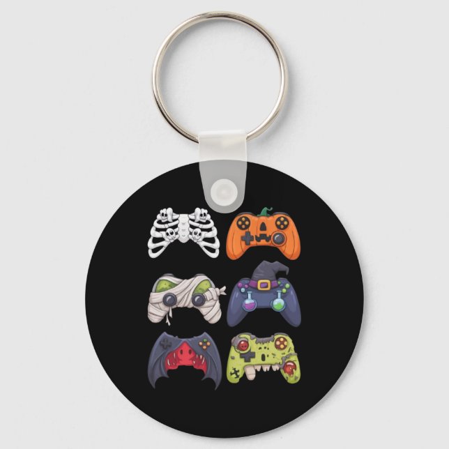 Halloween-Skelett-Zombie-Gaming-Controller-Mumie Schlüsselanhänger (Vorderseite)