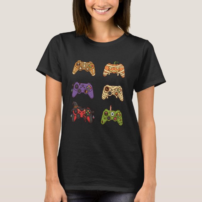 Halloween-Skelett-Zombie-Gaming-Controller-Mumie T-Shirt (Vorderseite)