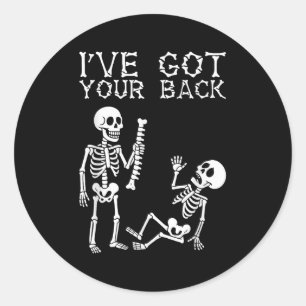 Halloween Skelette Ich Habe Dein Rücken Kostüm Män Runder Aufkleber