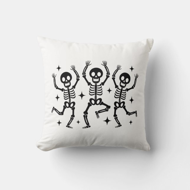 Halloween Skelette Kissen (Vorderseite)