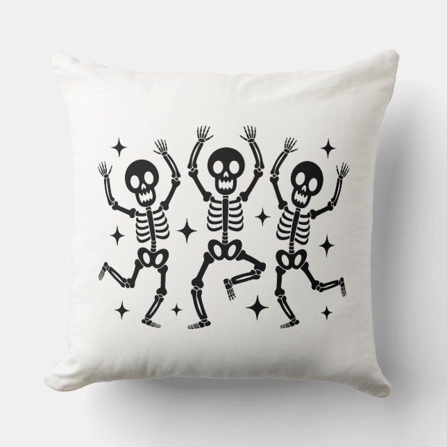 Halloween Skelette Kissen (Vorderseite)