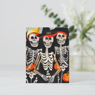 Halloween Skelette Mitteilungskarte