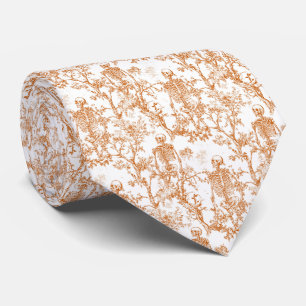 Halloween-Skelette Toile de Jouy Orange Weiß Krawatte