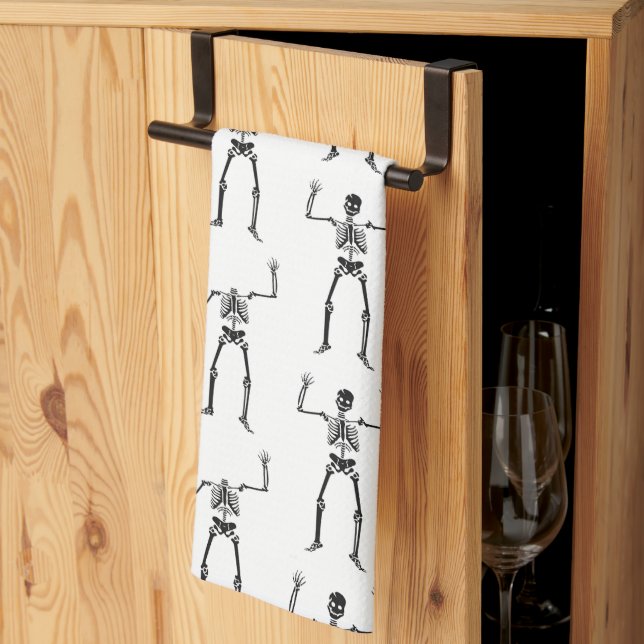 Halloween Skelette, Trick oder Treat, Boo Geschirrtuch (Drittel gefaltet)