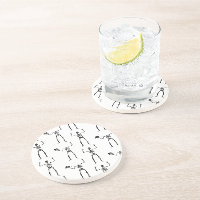 Halloween Skelette, Trick oder Treat, Boo Getränkeuntersetzer (Seite)