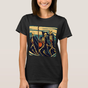 Halloween - Skelette Woodcut 3 T-Shirt