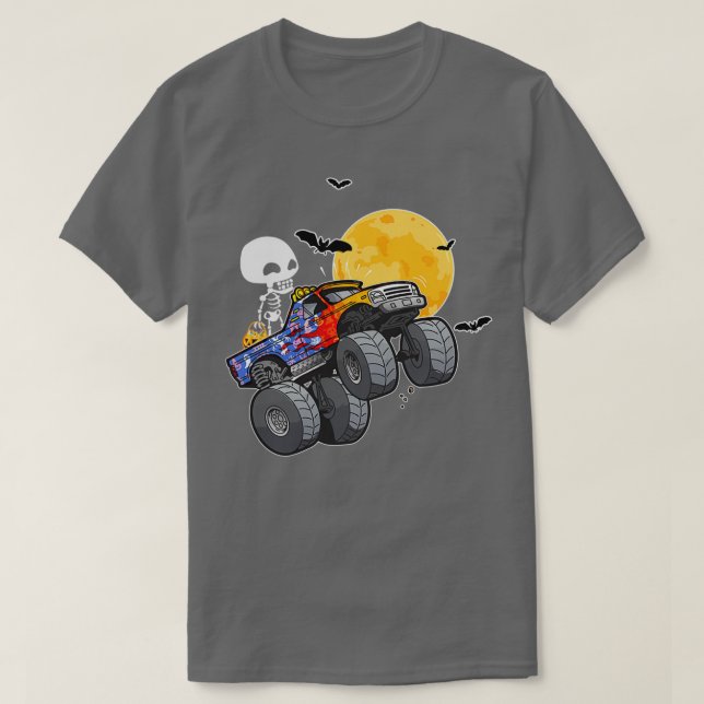 Halloween Skeletter Reitmonster Truck 3 T-Shirt (Design vorne)