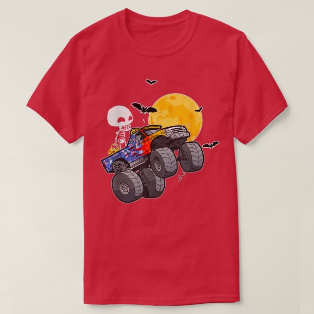Halloween Skeletter Reitmonster Truck 4 T-Shirt (Design vorne)
