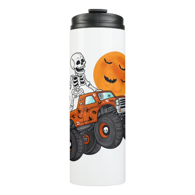 Halloween Skeletter Reitmonster Truck Thermosbecher (Vorderseite)