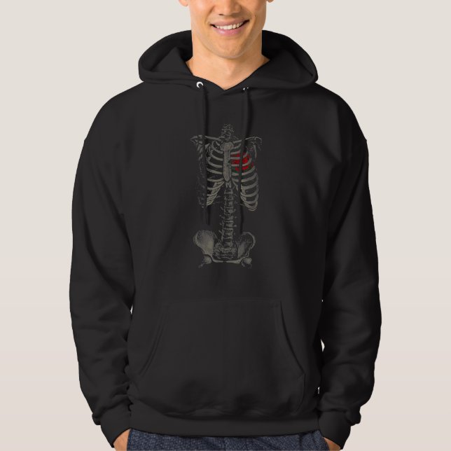 Halloween Skelettkäfig Herztag der Rose Hoodie (Vorderseite)