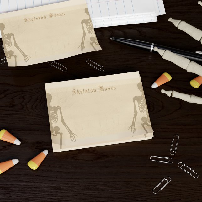Halloween Skelettknochen Peach Parchment Custom Post-it Klebezettel (Von Creator hochgeladen)