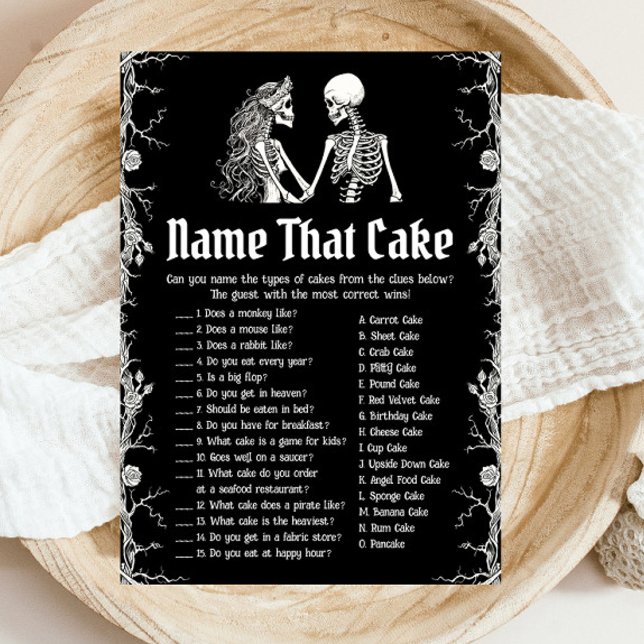 Halloween Skelettname That Cake Bridal Game Einladung (Von Creator hochgeladen)