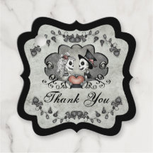 Halloween Skeletts Grau & Schwarz Danke