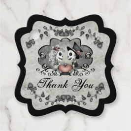 Halloween Skeletts Grau & Schwarz Danke Geschenkanhänger