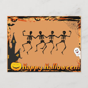 Halloween Skeletts Holiday Postkarte