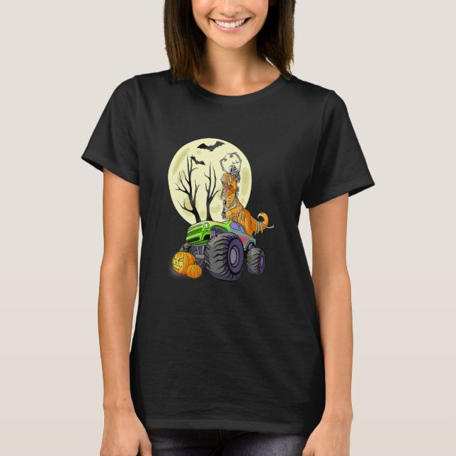 Halloween Skelettspieler mit Controller-Friedhof T-Shirt (Vorderseite)