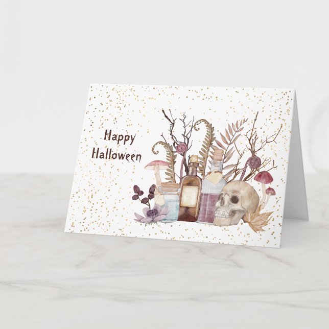 Halloween Skeletttränke Pilze Bläschen Karte (Von Creator hochgeladen)